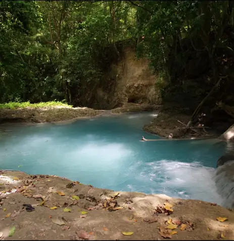 Turquoise river pool in Jamaica