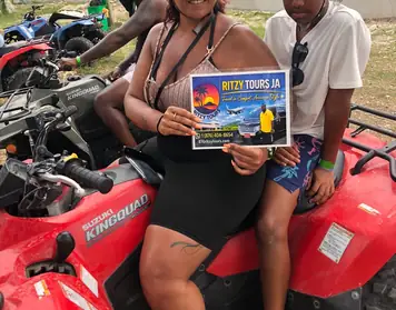 Guests on an ATV adventure with Ritzy Tours JA