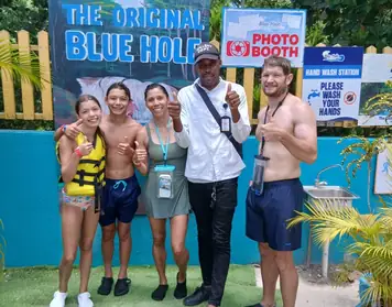 Ritzy Tours JA guests at The Original Blue Hole, Ocho Rios