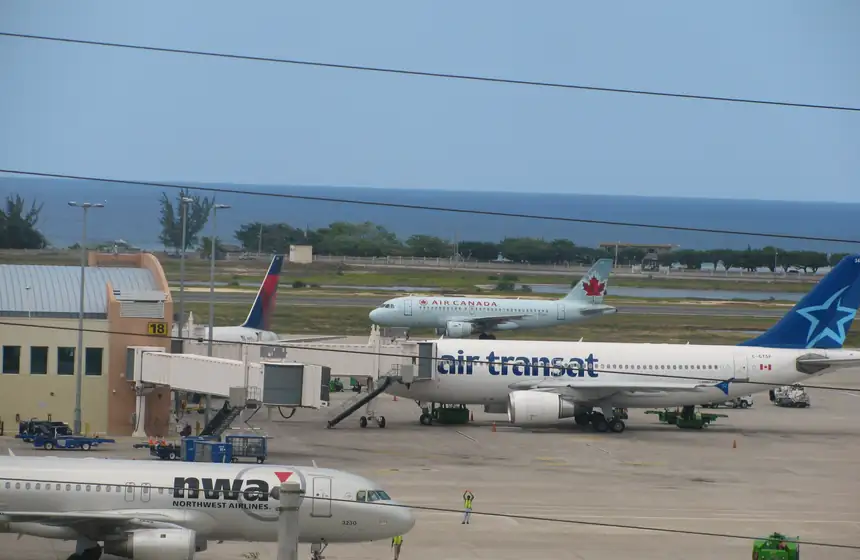 Aircraft at the gates of Sangster International Airport (MBJ), Montego Bay