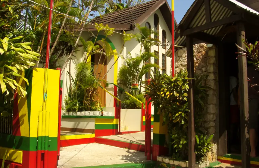 Bob Marley's mausoleum and house at Nine Mile