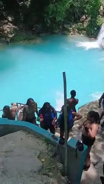 Climbing the falls